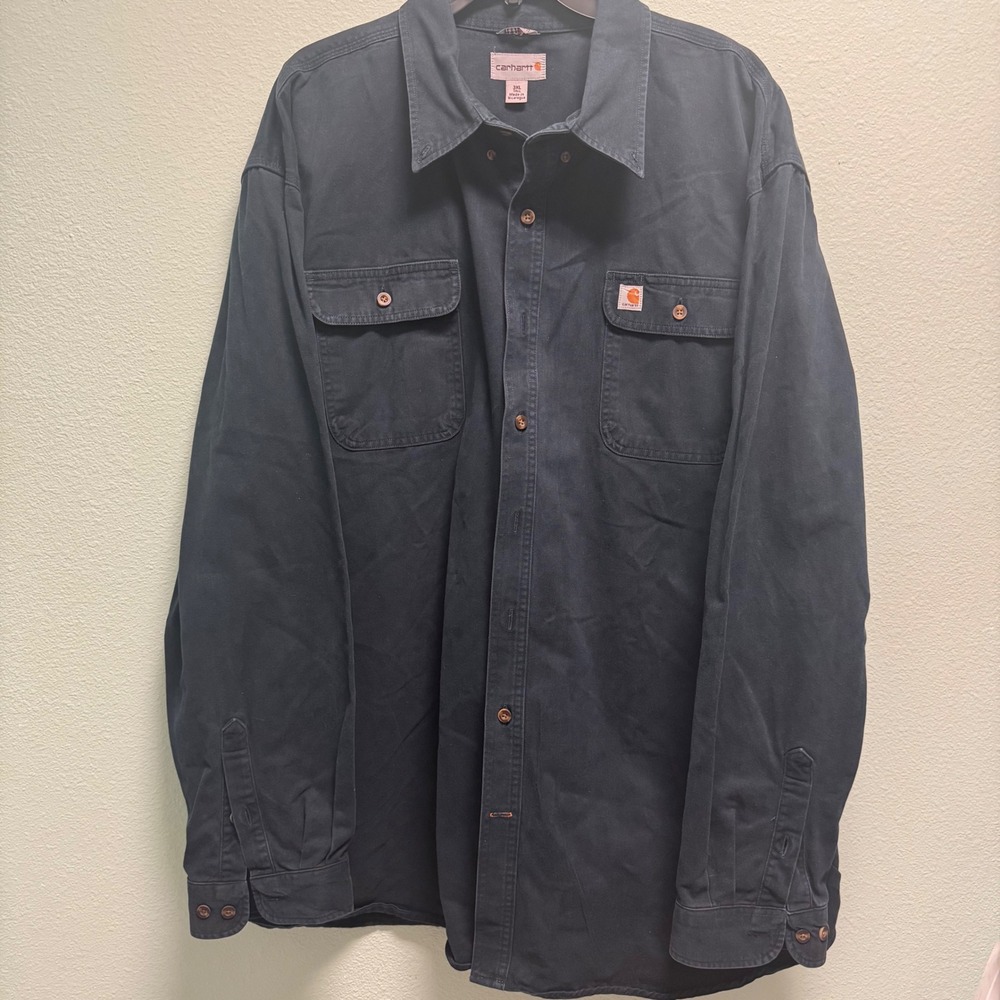 Carhartt S09 Work Shirt 3XL Tall Midnight Blue Faded Original Fit DISCONTINUED